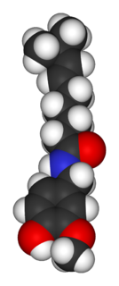 Représentation tridimensionnelle de la molécule de capsaïcine